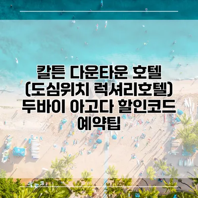 칼튼 다운타운 호텔 (도심위치 럭셔리호텔) 두바이 아고다 할인코드 예약팁