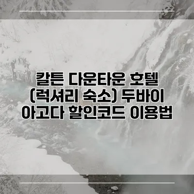 칼튼 다운타운 호텔 (럭셔리 숙소) 두바이 아고다 할인코드 이용법