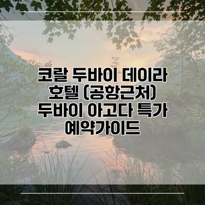 코랄 두바이 데이라 호텔 (공항근처) 두바이 아고다 특가 예약가이드