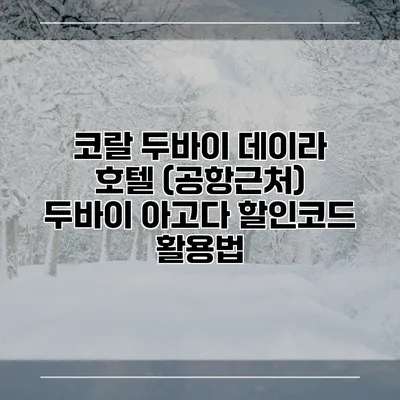 코랄 두바이 데이라 호텔 (공항근처) 두바이 아고다 할인코드 활용법