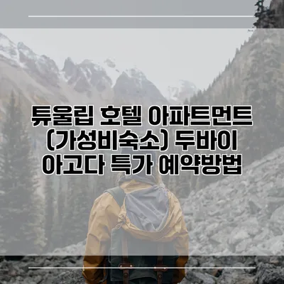 튜울립 호텔 아파트먼트 (가성비숙소) 두바이 아고다 특가 예약방법