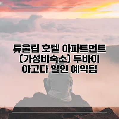 튜울립 호텔 아파트먼트 (가성비숙소) 두바이 아고다 할인 예약팁