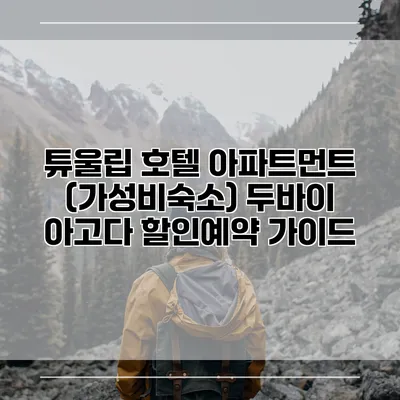 튜울립 호텔 아파트먼트 (가성비숙소) 두바이 아고다 할인예약 가이드
