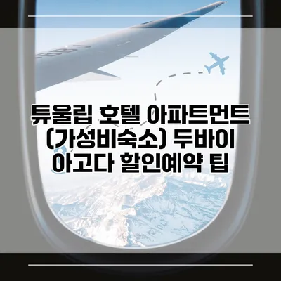 튜울립 호텔 아파트먼트 (가성비숙소) 두바이 아고다 할인예약 팁