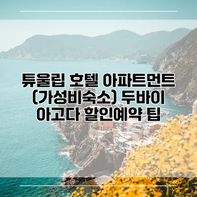 튜울립 호텔 아파트먼트 (가성비숙소) 두바이 아고다 할인예약 팁