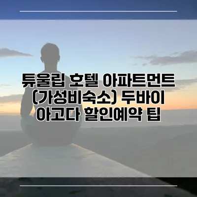 튜울립 호텔 아파트먼트 (가성비숙소) 두바이 아고다 할인예약 팁