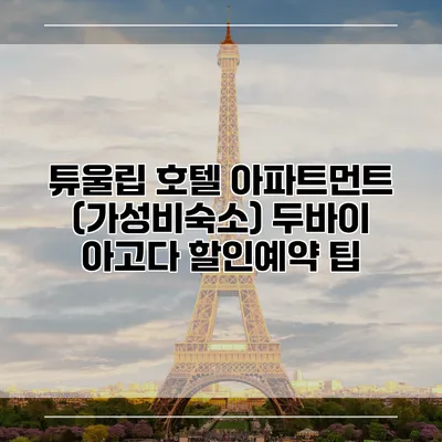 튜울립 호텔 아파트먼트 (가성비숙소) 두바이 아고다 할인예약 팁