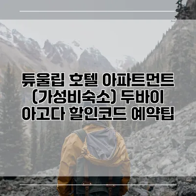 튜울립 호텔 아파트먼트 (가성비숙소) 두바이 아고다 할인코드 예약팁