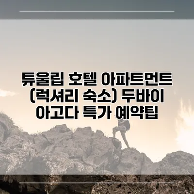 튜울립 호텔 아파트먼트 (럭셔리 숙소) 두바이 아고다 특가 예약팁