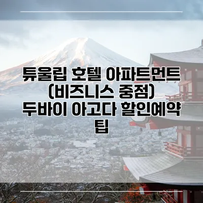 튜울립 호텔 아파트먼트 (비즈니스 중점) 두바이 아고다 할인예약 팁