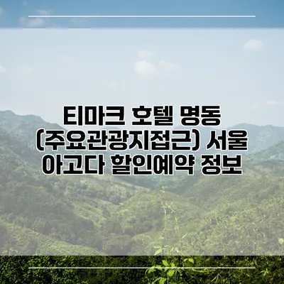 티마크 호텔 명동 (주요관광지접근) 서울 아고다 할인예약 정보