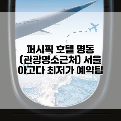 퍼시픽 호텔 명동 (관광명소근처) 서울 아고다 최저가 예약팁