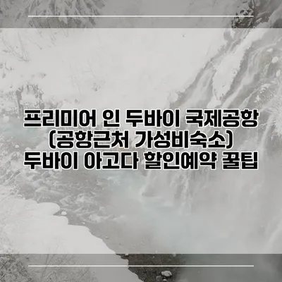 프리미어 인 두바이 국제공항 (공항근처 가성비숙소) 두바이 아고다 할인예약 꿀팁