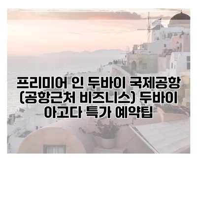 프리미어 인 두바이 국제공항 (공항근처 비즈니스) 두바이 아고다 특가 예약팁
