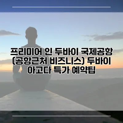 프리미어 인 두바이 국제공항 (공항근처 비즈니스) 두바이 아고다 특가 예약팁