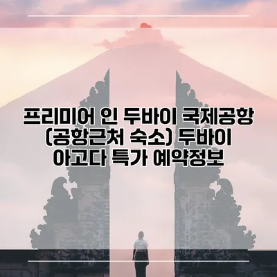 프리미어 인 두바이 국제공항 (공항근처 숙소) 두바이 아고다 특가 예약정보