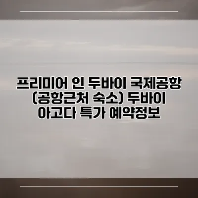 프리미어 인 두바이 국제공항 (공항근처 숙소) 두바이 아고다 특가 예약정보