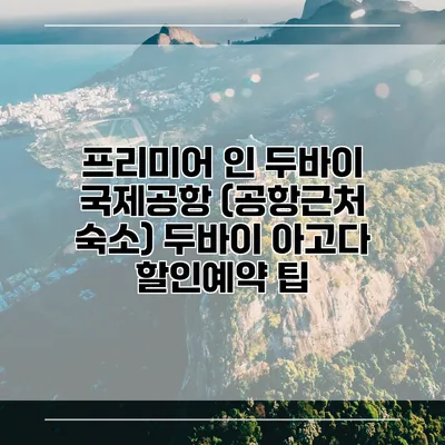 프리미어 인 두바이 국제공항 (공항근처 숙소) 두바이 아고다 할인예약 팁