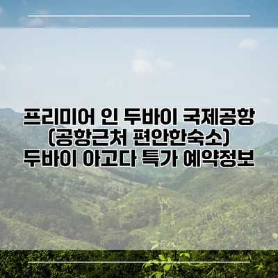 프리미어 인 두바이 국제공항 (공항근처 편안한숙소) 두바이 아고다 특가 예약정보