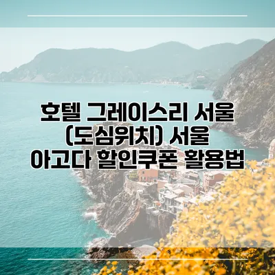 호텔 그레이스리 서울 (도심위치) 서울 아고다 할인쿠폰 활용법