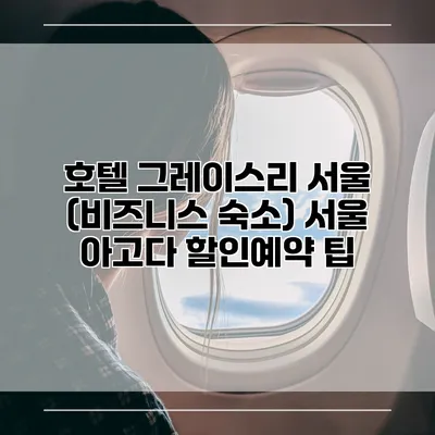 호텔 그레이스리 서울 (비즈니스 숙소) 서울 아고다 할인예약 팁
