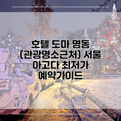 호텔 도마 명동 (관광명소근처) 서울 아고다 최저가 예약가이드