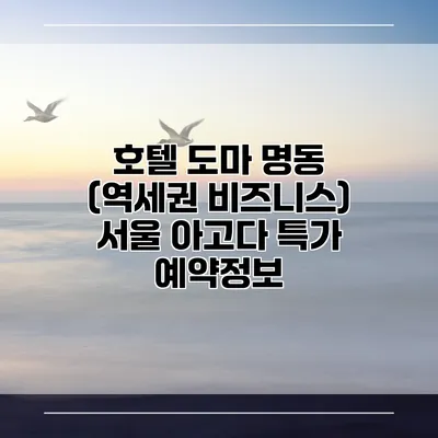 호텔 도마 명동 (역세권 비즈니스) 서울 아고다 특가 예약정보