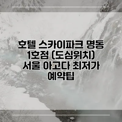 호텔 스카이파크 명동 1호점 (도심위치) 서울 아고다 최저가 예약팁