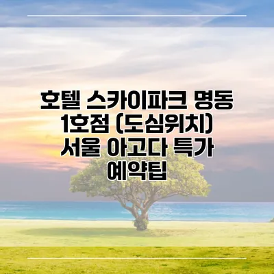 호텔 스카이파크 명동 1호점 (도심위치) 서울 아고다 특가 예약팁