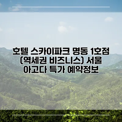 호텔 스카이파크 명동 1호점 (역세권 비즈니스) 서울 아고다 특가 예약정보
