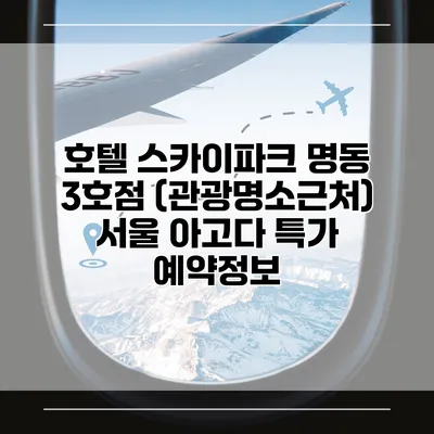 호텔 스카이파크 명동 3호점 (관광명소근처) 서울 아고다 특가 예약정보