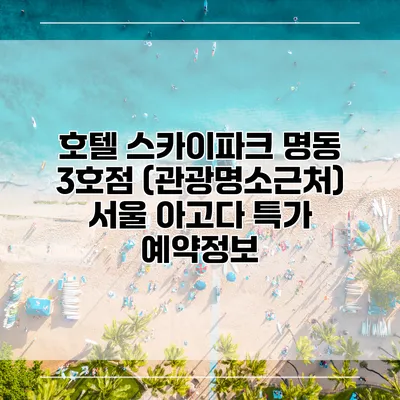 호텔 스카이파크 명동 3호점 (관광명소근처) 서울 아고다 특가 예약정보
