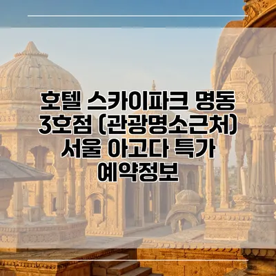 호텔 스카이파크 명동 3호점 (관광명소근처) 서울 아고다 특가 예약정보