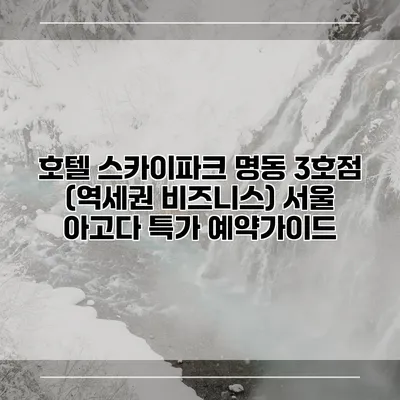 호텔 스카이파크 명동 3호점 (역세권 비즈니스) 서울 아고다 특가 예약가이드