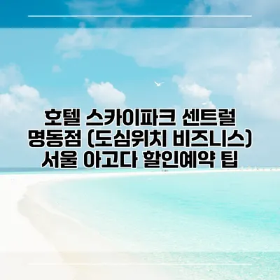 호텔 스카이파크 센트럴 명동점 (도심위치 비즈니스) 서울 아고다 할인예약 팁