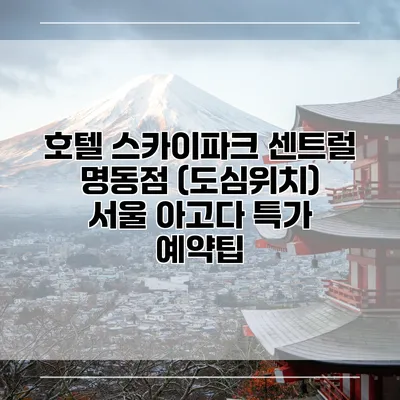 호텔 스카이파크 센트럴 명동점 (도심위치) 서울 아고다 특가 예약팁
