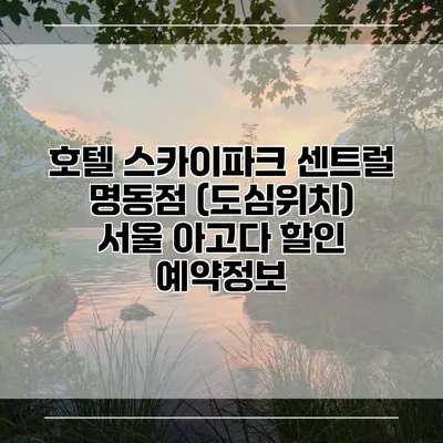 호텔 스카이파크 센트럴 명동점 (도심위치) 서울 아고다 할인 예약정보