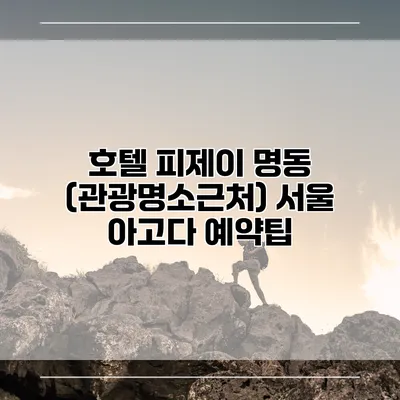 호텔 피제이 명동 (관광명소근처) 서울 아고다 예약팁