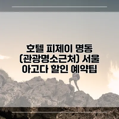 호텔 피제이 명동 (관광명소근처) 서울 아고다 할인 예약팁